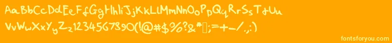 fuente MyHandwritingSucks – Fuentes Amarillas Sobre Fondo Naranja