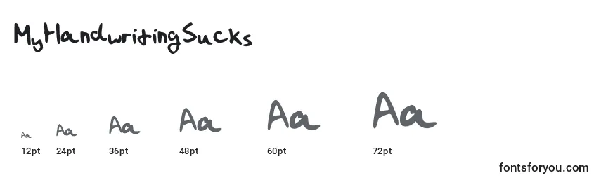 MyHandwritingSucks Font Sizes