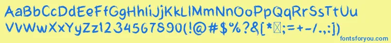 MyHardboardCut Font – Blue Fonts on Yellow Background