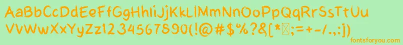 MyHardboardCut Font – Orange Fonts on Green Background