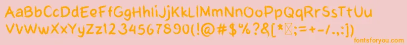 MyHardboardCut Font – Orange Fonts on Pink Background
