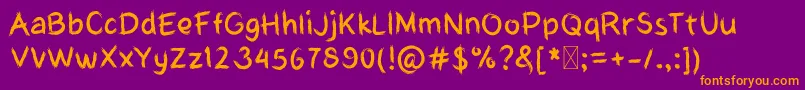 MyHardboardCut Font – Orange Fonts on Purple Background