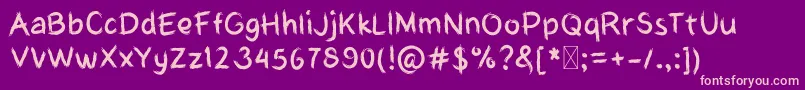 MyHardboardCut Font – Pink Fonts on Purple Background