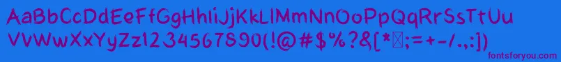 MyHardboardCut Font – Purple Fonts on Blue Background