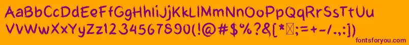 MyHardboardCut Font – Purple Fonts on Orange Background