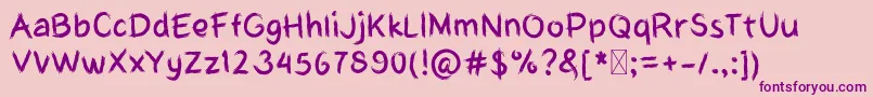 MyHardboardCut Font – Purple Fonts on Pink Background