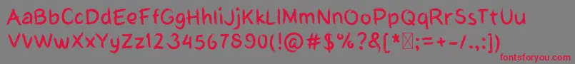 MyHardboardCut Font – Red Fonts on Gray Background