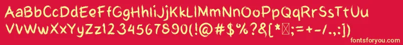 MyHardboardCut Font – Yellow Fonts on Red Background