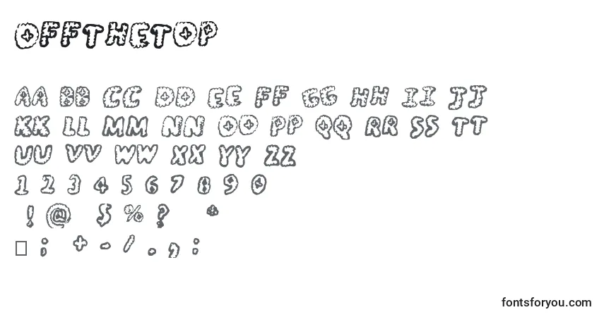 Czcionka OffTheTop – alfabet, cyfry, specjalne znaki