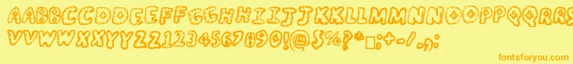 OffTheTop Font – Orange Fonts on Yellow Background