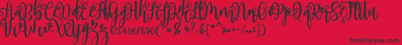 myhope Font – Black Fonts on Red Background