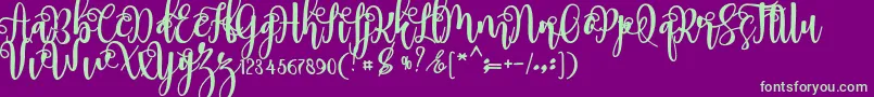 myhope Font – Green Fonts on Purple Background