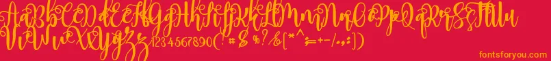 myhope Font – Orange Fonts on Red Background