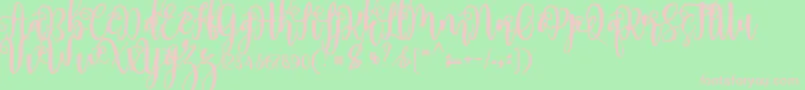 myhope-fontti – vaaleanpunaiset fontit vihreällä taustalla