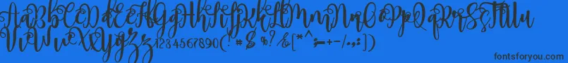 myhope Font – Black Fonts on Blue Background