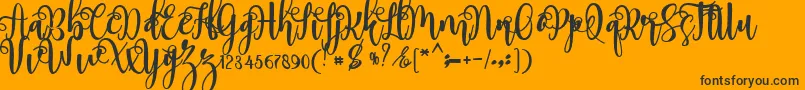 myhope-Schriftart – Schwarze Schriften auf orangefarbenem Hintergrund