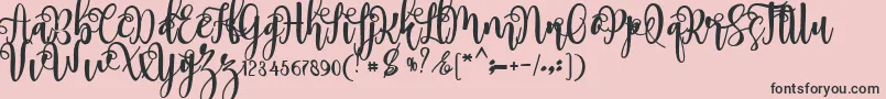 myhope-Schriftart – Schwarze Schriften auf rosa Hintergrund