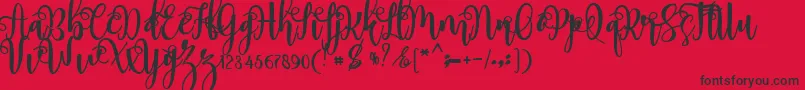 myhope-Schriftart – Schwarze Schriften auf rotem Hintergrund