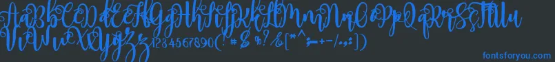 myhope-Schriftart – Blaue Schriften auf schwarzem Hintergrund