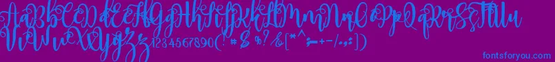 myhope-Schriftart – Blaue Schriften auf violettem Hintergrund