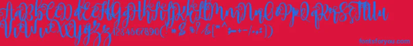 フォントmyhope – 赤い背景に青い文字