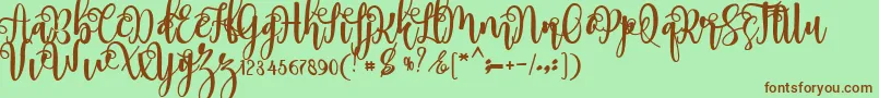 myhope Font – Brown Fonts on Green Background