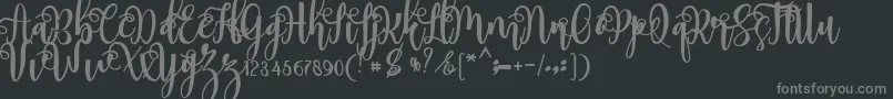 myhope-fontti – harmaat kirjasimet mustalla taustalla