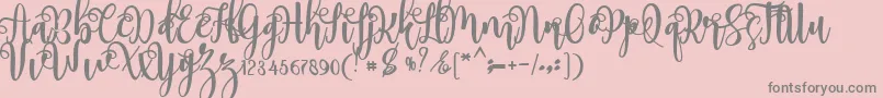 フォントmyhope – ピンクの背景に灰色の文字