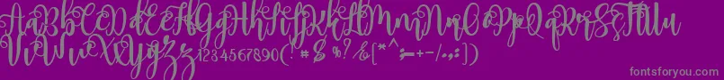 フォントmyhope – 紫の背景に灰色の文字
