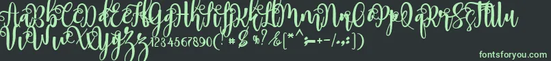 myhope Font – Green Fonts on Black Background