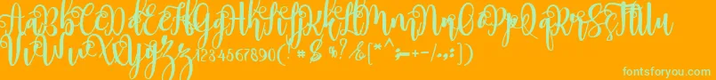 myhope-Schriftart – Grüne Schriften auf orangefarbenem Hintergrund