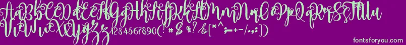 myhope-Schriftart – Grüne Schriften auf violettem Hintergrund