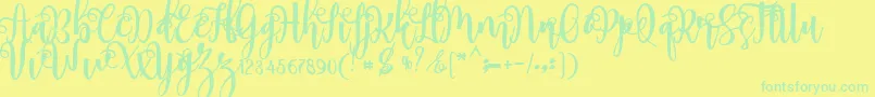 フォントmyhope – 黄色い背景に緑の文字