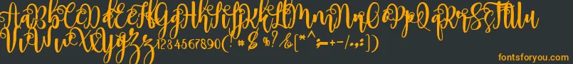 myhope-Schriftart – Orangefarbene Schriften auf schwarzem Hintergrund