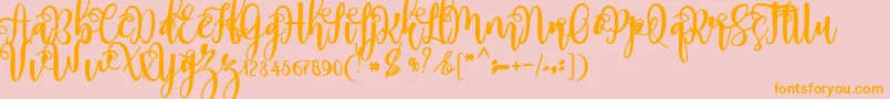 myhope-fontti – oranssit fontit vaaleanpunaisella taustalla