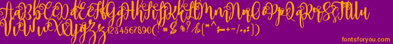 myhope-Schriftart – Orangefarbene Schriften auf violettem Hintergrund