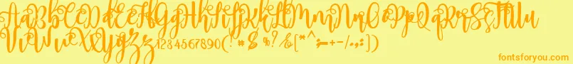 myhope-Schriftart – Orangefarbene Schriften auf gelbem Hintergrund