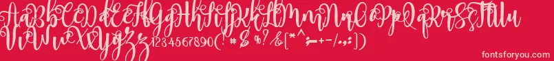 myhope-fontti – vaaleanpunaiset fontit punaisella taustalla