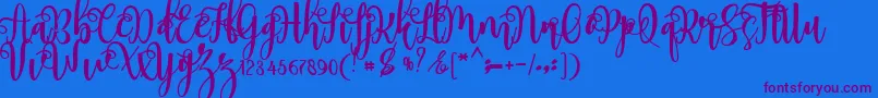 myhope-Schriftart – Violette Schriften auf blauem Hintergrund