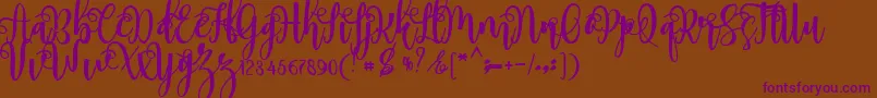 myhope-Schriftart – Violette Schriften auf braunem Hintergrund