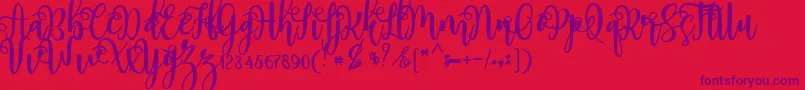 myhope-Schriftart – Violette Schriften auf rotem Hintergrund