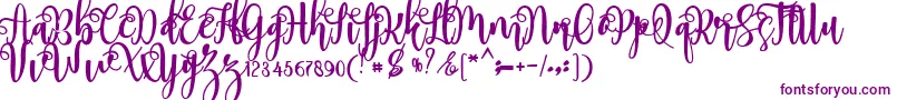 myhope-Schriftart – Violette Schriften auf weißem Hintergrund