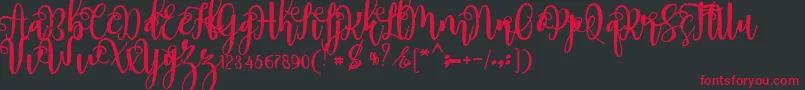 フォントmyhope – 黒い背景に赤い文字