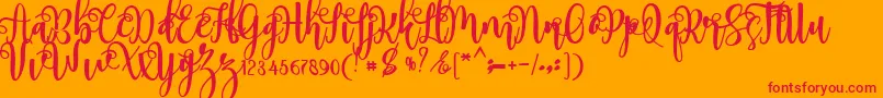 myhope-Schriftart – Rote Schriften auf orangefarbenem Hintergrund