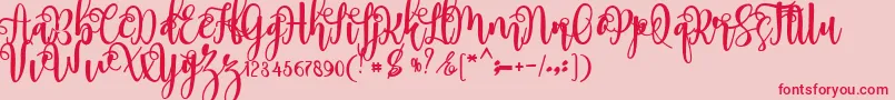 myhope-Schriftart – Rote Schriften auf rosa Hintergrund