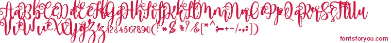 myhope-Schriftart – Rote Schriften auf weißem Hintergrund