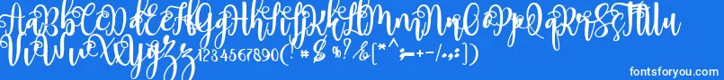 Шрифт myhope – белые шрифты на синем фоне