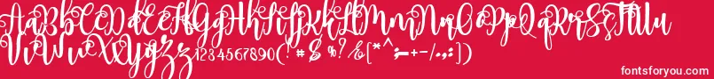 myhope-Schriftart – Weiße Schriften auf rotem Hintergrund