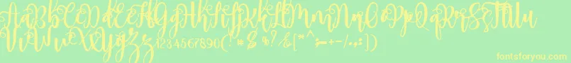 myhope-fontti – keltaiset fontit vihreällä taustalla