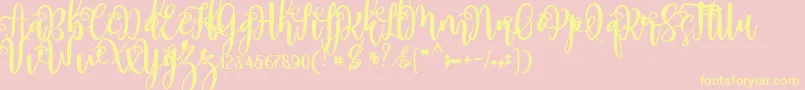 myhope-fontti – keltaiset fontit vaaleanpunaisella taustalla